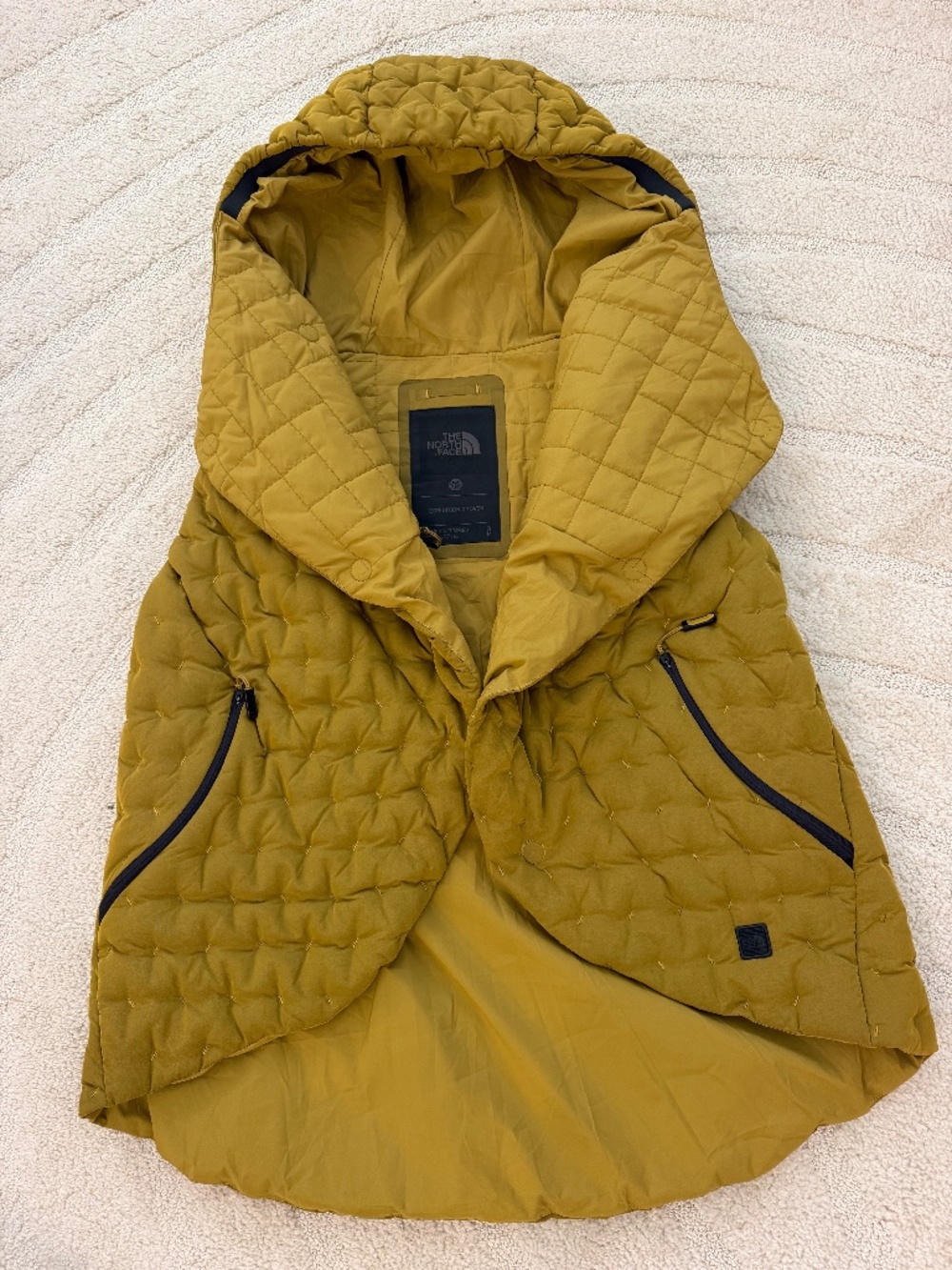 The North Face Cryos Down Cocoon Hooded Vest Mustard Yellow